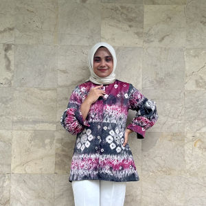 KEMEJA RAMPEL LAURA MOTIF JUMPUTAN HANDMADE KHAS PALEMBANG