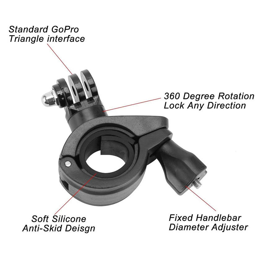 Bracket for 9 10 11 DJI SJCAM Insta360 Action Camera Accessories 360 Degree Rotation Bike Bicycle Motorcycle Handlebar Handle Bar Mount Holder For Gopro Hero 8 7 6 5. 