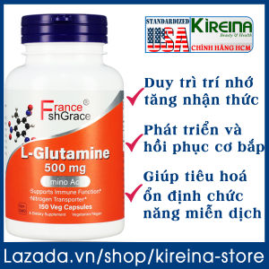 Viên uống L-Glutamine hỗ trợ sức khỏe trí não Hồi phục và phát triển cơ bắp 500 mg 150 viên