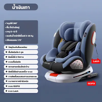 Beige คาร์ซีทเด็ก คาร์ซีท เหมาะสำหรับเด็กแรกเกิด 0-12ปี ฟรีอุปกรณ์ นั่งหรือนอนก็ได้ sofix+lacth