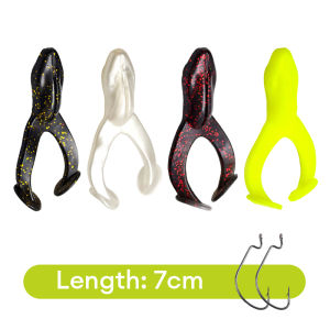 Soft Plastic Frog Fishing Lure Bionic Fish Lure Fishing Tackle Accessory Soft-Bodied Double T-Tail Frog