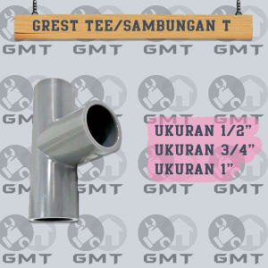 GREST TEE Sambungan Pipa Paralon Pvc 1/2 - 3/4 - 1 Inch