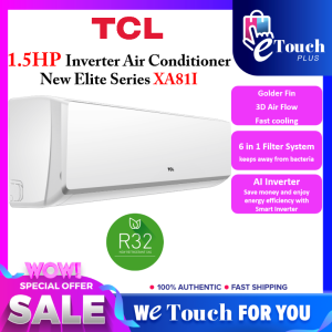 TCL New Elite Series 32 Inverter Air Conditioner [ 1.0HP TAC-09CSD/XA81I / 1.5HP TAC-12CSD/XA81I / 2.0HP TAC-18CSD/XA81I ] I Turbo cooling I 3D Air Flow I Golden Fin I Healthy Filter I AI Inverter