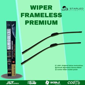 WIPER FRAMELESS UNIVERSAL SOFT MATERIAL PREMIUM LENTUR FULL KARET UNTUK SEMUA TIPE MOBIL