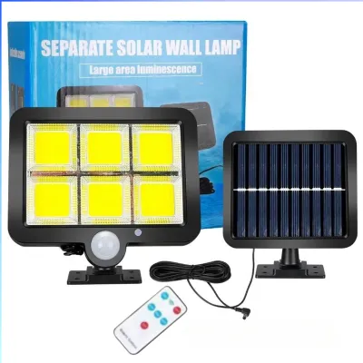 260LM 100-1COB/6COB Separate Solar Wall Lights with Remote Outdoor Split Wall Lamp Large Area Waterproof Weather Proof Motion Sensor Street Light For Home Garden Landscape