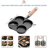 Chảo Gang Chống Dính 4 Ngăn Làm Bánh Khọt Chiên Trứng Nướng Bánh Dễ Dàng Vệ Sinh Phù Hợp Với Mọi Loại Bếp