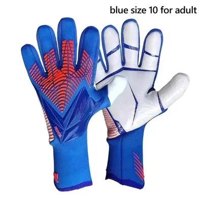 UNIITY 1Pair Mủ cao su dày Găng tay thủ môn Chống trượt Bảo vệ ngón tay Găng tay bóng đá Chống mài mòn dành cho người lớn và trẻ em