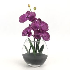 กล้วยไม้จัดในแจกัน ดอกไม้ปลอมพร้อมแจกัน แจกันดอกไม้ปลอม