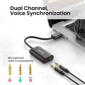UGREEN USB Audio Adapter External Stereo Sound Card with 3.5mm Headphone and Microphone Jack for Windows Mac Linux PC Laptops Desktops PS5 Black. 