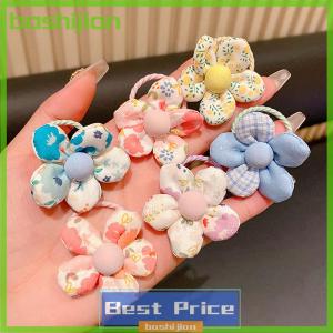 bashijian 10Pcs Colorful Sweet Flower Elastic Hair Bands Cute Fashion Ponytail Holder Children Scrunchies Rubber Band Hair Accessories