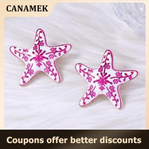 【 CANAMEK 】 Fashion Exaggeration Summer Marine Starfish Earrings For Woman Holiday Party Bohemian Jewelry Accessories Gifts