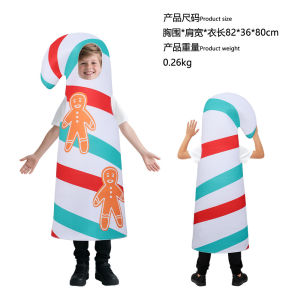 Christmas Costumes Childrens Performance Costumes Gingerbread Man Candy Cane cos Sponge Suit Party Festival Performance Costume w