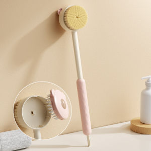 Deep Cleaning 2-in-1 Bath Brush Soft Bristles Long Handle Built-in Soap Dispenser Exfoliating Shower Body Scrubber Skin Care Tool