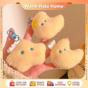 Cute Cartoon Yellow Stars Plush Toy Keychain Small Moon Pendant Keychain Stuffed Plush Five Stars Star Moon Keychain Students Gifts