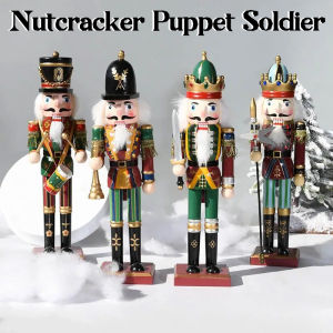 30cm Nutcracker Soldier Puppet Handcrafted Wooden Christmas Decor for Home Desktop Navidad