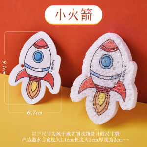 Cleaning Sponge Cartoon 卡通木浆海绵擦 Span Kartun Basuh Pinggan Gantung Comel Tahan Lasak Hangable Wood Pulp Sponge Reusable Dishwashing Kitchen