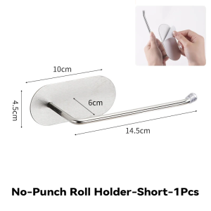 Paper Towel Holder/Self-adhesive Stainless Steel Wall Mount Paper Towel Holders/Roll Paper Holder for Kitchen Bathroom
