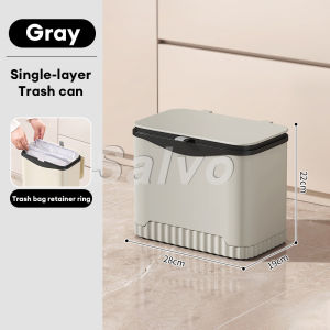 Salvo Kitchen Trash Can Storage Rack Floor Standing Movable with Wheels Narrow Trash Can with Lid Multifunctional Shelf