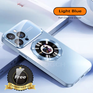 360 ° Rotatable Stand Phone Case For iPhone 15/14/13 Pro Max Plus Compatible with MagSafe Matte Cover Built In Glass Camera Lens Shockproof Protective Casing