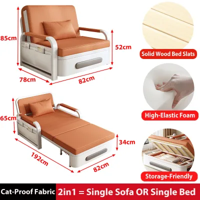 GOLDEN Sofa Bed Multi-Functional Folding Sofa Bed Heavy Duty Single Sofa Bed Stylish Bedroom Furniture沙發床