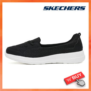 LJSkechers สเก็ตเชอร์ส รองเท้าผู้หญิง Women Slip-Ins GOwalk 6 Shoes - 124568 รองเท้าผ้าใบผู้หญิง Skechers แบบสวมมือฟรี รุ่น Summits Dazzling Haze แบบฟองน้ำระบายอากาศ BBK