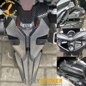 stiker carbon kevlar silver untuk dasbor body kasar