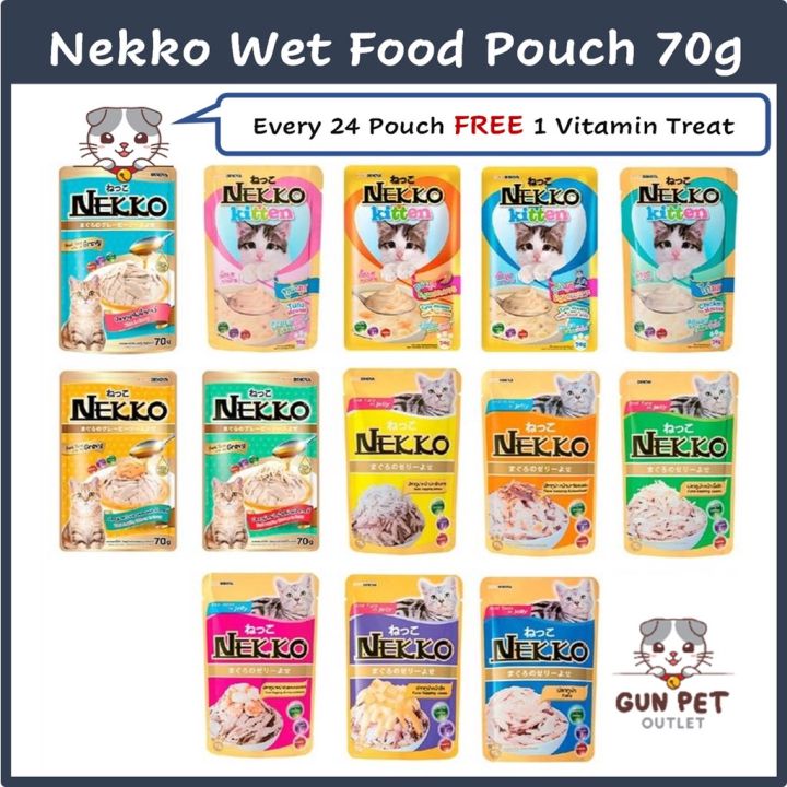 GUN PET Nekko Premium Cat Pouch Wet Food 70g (Kitten/Adult) Pet Wet ...