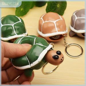 【SHANGZE4】 Tortoise Keychain Head Popping Squishy Squeeze Toy for Stress Reduction for Men
