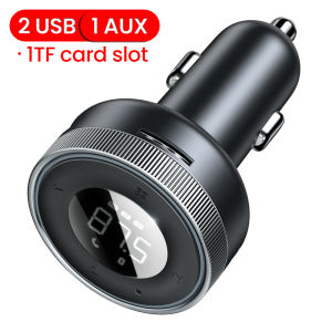 Baseus ตัวควบคุมตัวส่งสัญญาณ FM บลูทูธไร้สายรถยนต์5.0แฮนด์ฟรี AUX อะแดปเตอร์3.4A Dual USB ที่ชาร์จแบตในรถวิทยุอัตโนมัติ Mp3เครื่องเล่นเพลงชุดแฮนด์ฟรี