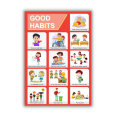 Laminated Good Habits Charts for Kids, Learners and Educators, Colorful Educational Charts. 