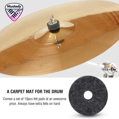 Muslady Tấm đệm nỉ trống Jazz Cymbal Đơn giản để sử dụng Tấm đệm nỉ bền di động cho nhạc cụ