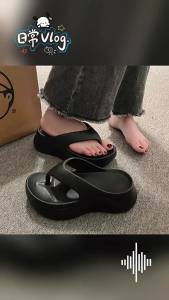 [Free Shipping] WomenS Summer New Thick-Soled EVA Sandals With 6Cm Heel For Outdoor Beach Use Anti-Slip Flip-Flops