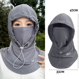 【♡Lovely girls house♡】ป้องกัน UV จากแสงแดดคลุมหัวระบายความร้อนสำหรับผู้ชายผู้หญิงหน้ากากครอบใบหน้าเต็มศีรษะระบายอากาศได้ดี