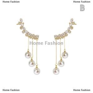 [COD] Home Fashion S925 needle Temperament Tassel Long Trendy Fashion Design Full of Rhinestone Earrings Party Jewelry Exquisite Gifts
