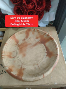 Đĩa Dầm trà bizen rơm hàng Nhật
