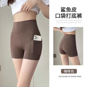 กางเกงขาสั้นผู้หญิง กางเกงเลกกิ้งลายฉลามทรงใหม่ กางเกงขาสั้นรัดรูปเอวสูงสำหรับออกกำลังกายและโยคะ