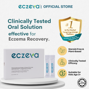 ECZEVA | Oral Solution Food Supplement Drink Powder Sachets 20 x 5g | Rice Ceramide Komecera Vitamin D3 Zinc | Halal | Age 3+