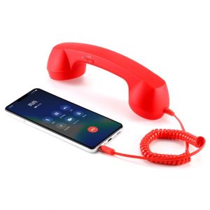 HESONG Portable Retro Phone Handset Multifunctional Straight Insertion Telephone Wired Handsets Creativity Landline Handle Receiver For Calls External Headset