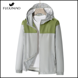FUGUINIAO เสื้อตกปลากันลมแห้งเร็วแจ็คเก็ตมีฮู้ดตั้งแคมป์กันเสื้อโค้ตระบายอากาศกันแดด