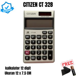 Kalkulator CT 328 12 Digit Ukuran Kacil Check Correct 120 Automatic Replay Baterai Matahari