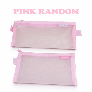 INDO - Kotak Pensil Jaring Transparan / Pouch Resleting Kapasitas Besar