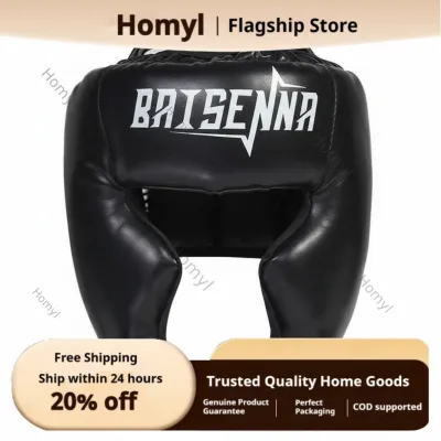 Homyl Thick Padding Boxing Headgear Shock Absorbing Sparring Helmet High-Density Foam Sparring Head Guard Long-Lasting PU Leather for Children Adults Beginners
