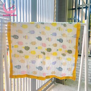 Khăn tắm cho bé Aden sợi tre 4 lớp mềm mịn mát 90x110cm họa tiết sắc nét có bo viền cực đẹp