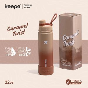 Keepe Flask Gradient Insulated Tumbler Caramel Twist Stainless Steel Vacuum Hydration Water Bottle