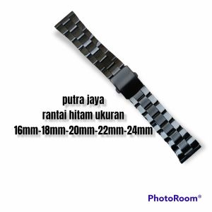 TALI RANTE JAM TANGAN HITAM MURAH STRAP JAM TANGAN RANTAI HITAM STENLIS