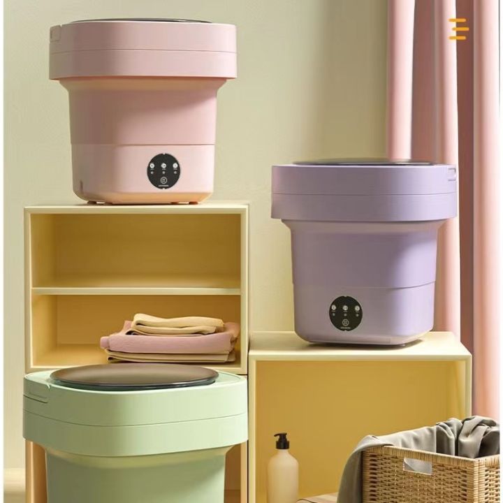 KONKO 8L Mini Washing Machine 2 in 1 Folding Laundry Washer Mesin Basuh ...