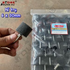 1 Nỉ trụ đánh bóng gắn máy khoan L+R+T | Nỉ xám đánh bóng mài kim loại gỗ các loại trục 6mm .Chọn size từ 20 - 60mm