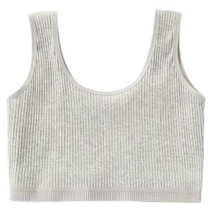 25KG-48KG ChildrenS Sleeveless Top Croptop Underwear StudentS Cotton Bra Girls Developmental Tube Top White Tshirt