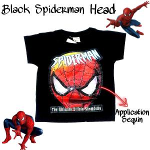KAOS ANAK LAKI T-SHIRT APLIKASI SEQUIN KARAKTER SUPERHERO