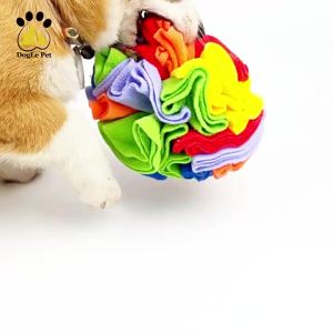 Colorful Dog Sniffing Toy Ball Chew Molar Training PuzzleToy